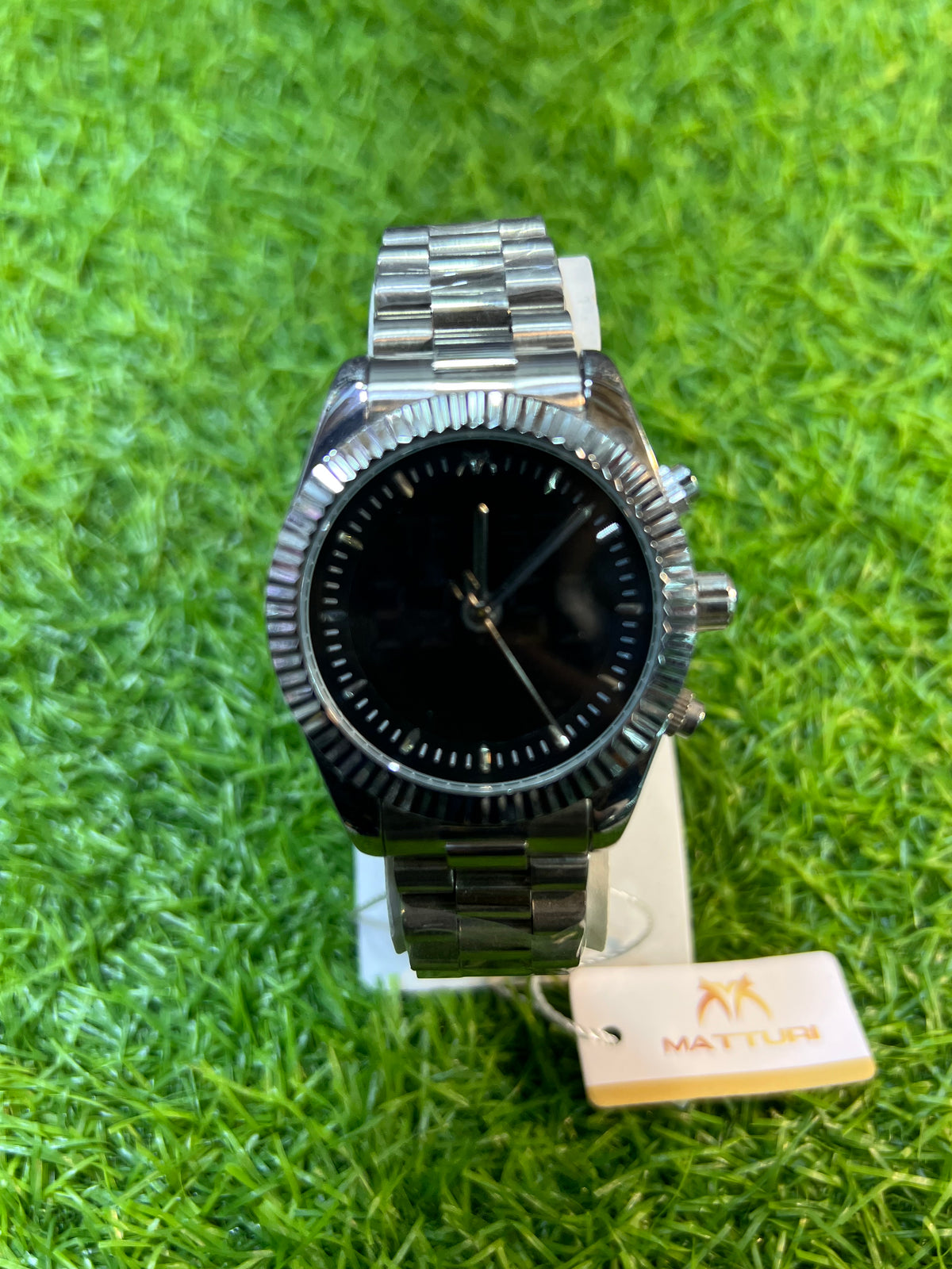 MATTURI Hybrid Analog-Digital Silver-Tone Watch