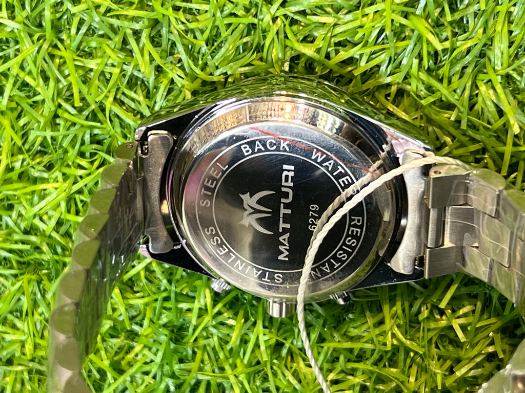 MATTURI Hybrid Analog-Digital Silver-Tone Watch