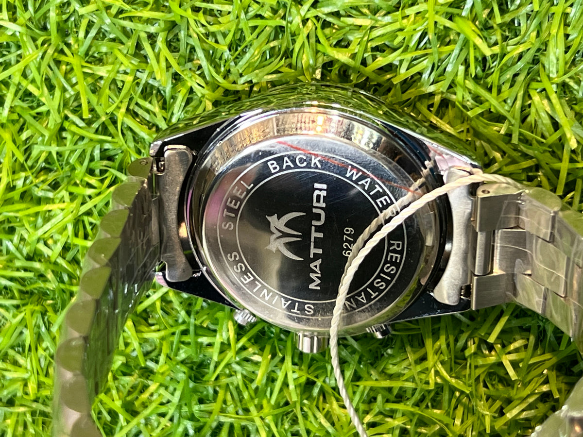 MATTURI Hybrid Analog-Digital Silver-Tone Watch