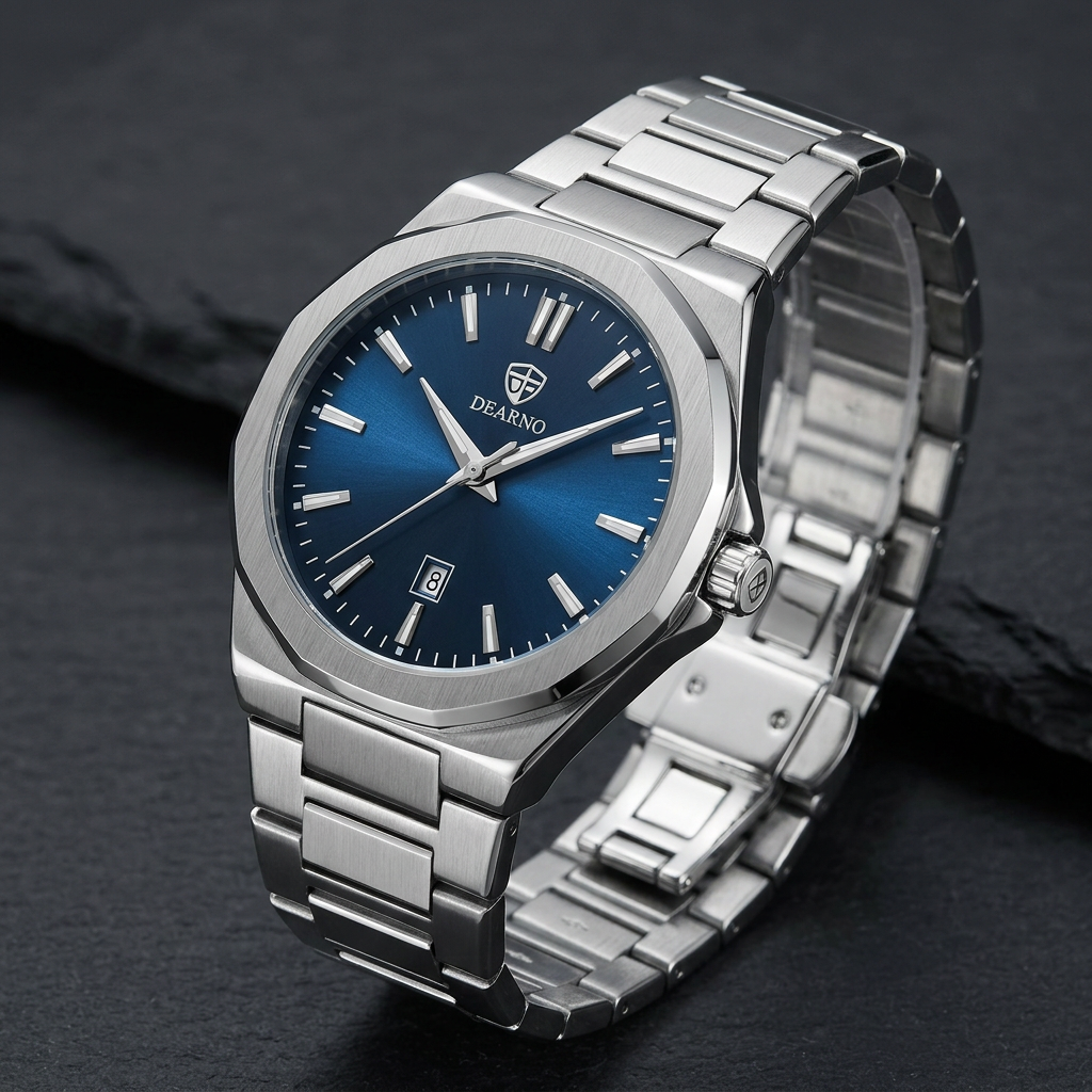 DEARNO blue-dial watch detail image