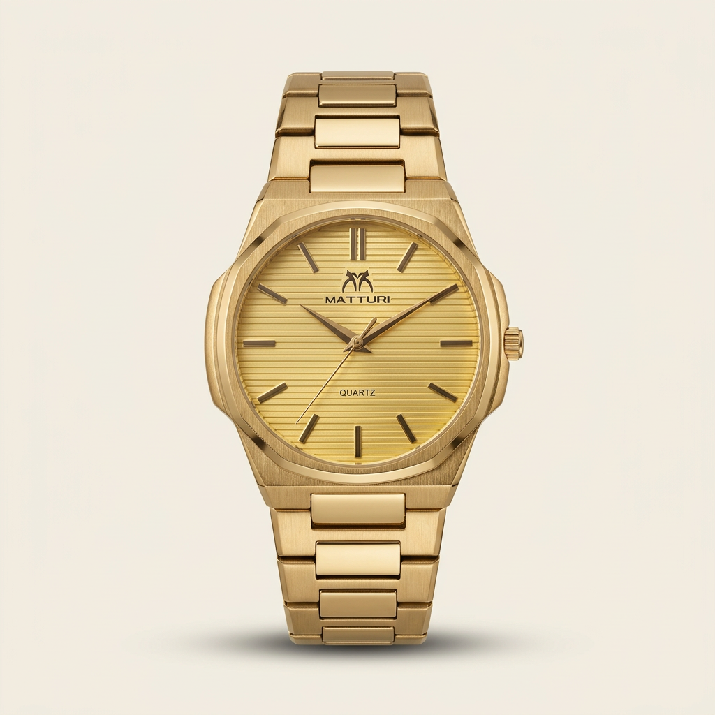 MATTURI gold-tone watch studio image