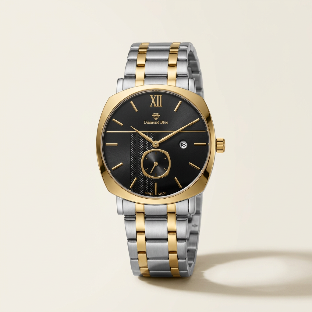 Silver and gold-tone watch studio image